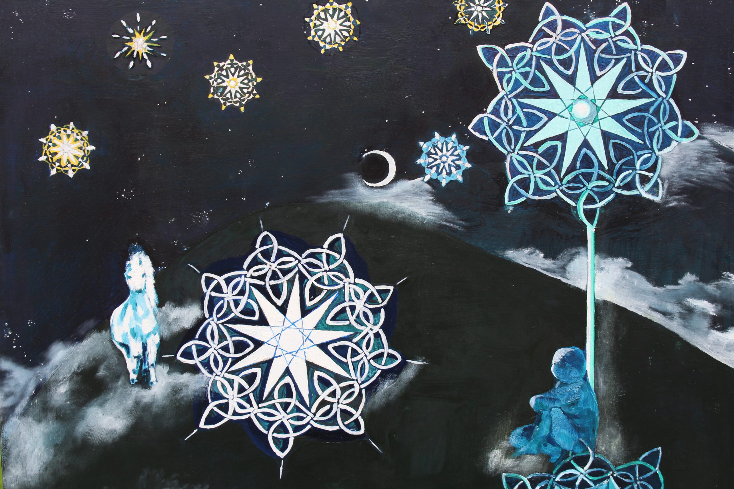 Hexagram 5 oils on board Sublime Irish Art